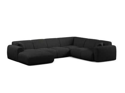 Molino Modular Panoramic Corner Sofa, 6 Seats, 326x252 cm — Black / Right