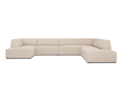 Ruby Panoramic Corner Sofa, 7 Seats, 366x273 cm — Beige / Right