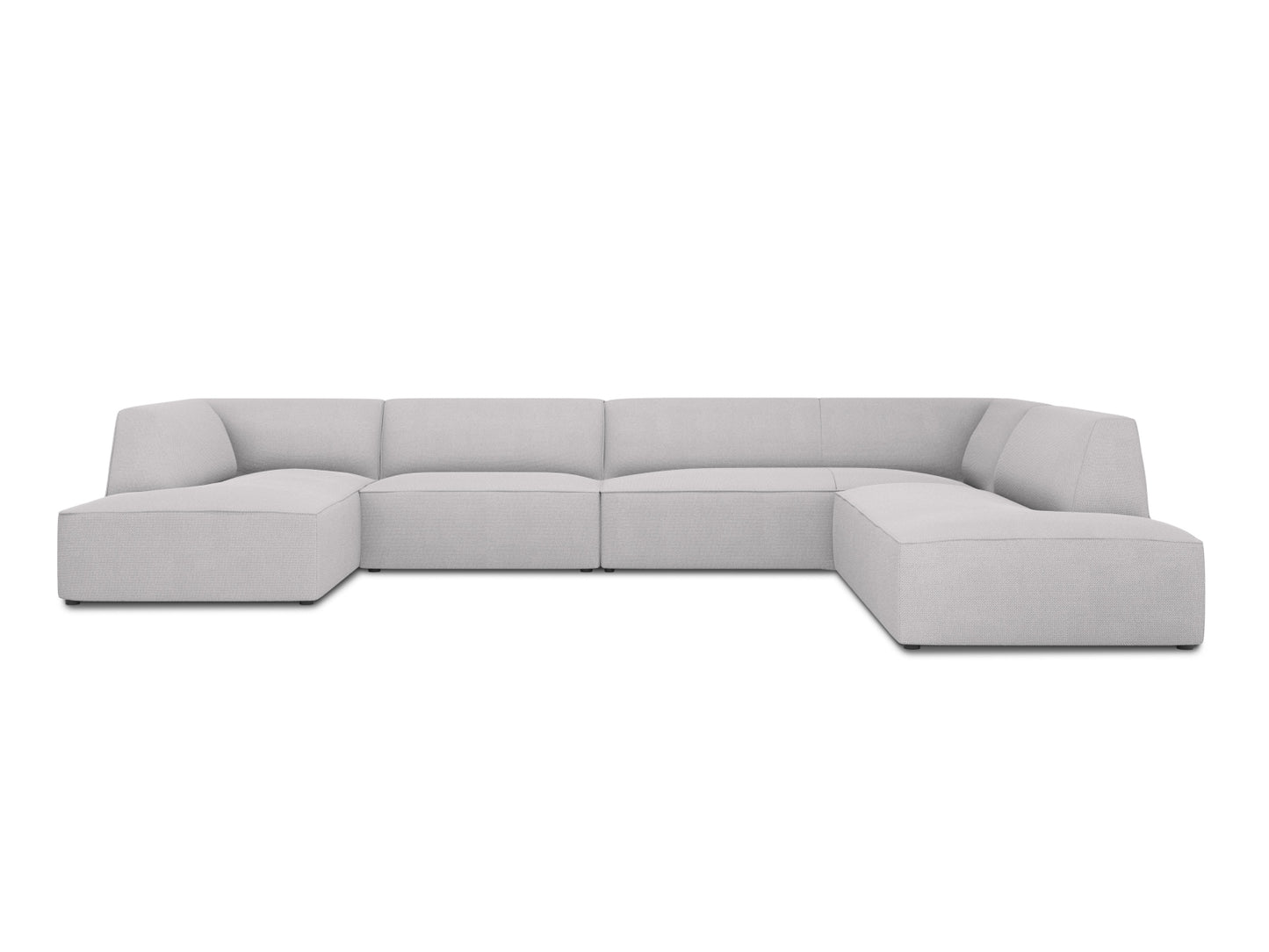 Ruby Panoramic Corner Sofa, 7 Seats, 366x273 cm — Light Grey / Right