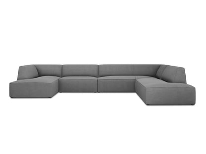 Ruby Panoramic Corner Sofa, 7 Seats, 366x273 cm — Grey / Right
