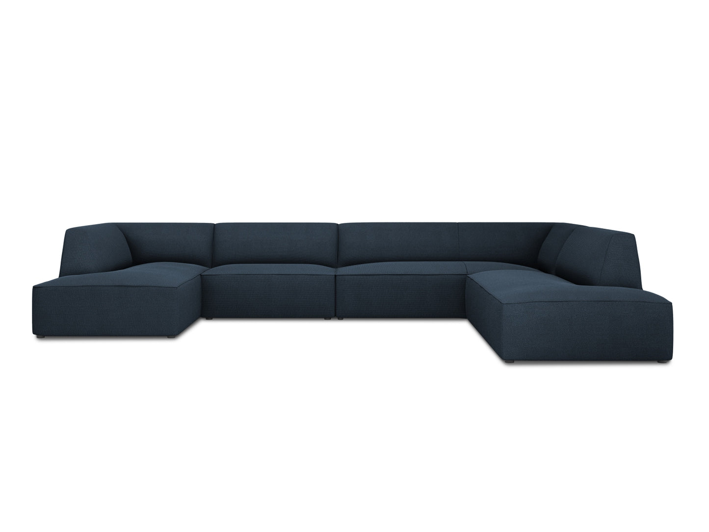 Ruby Panoramic Corner Sofa, 7 Seats, 366x273 cm — Navy Blue / Right