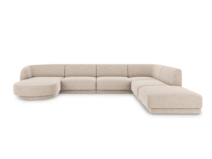 Miley Panoramic Corner Sofa, 6 Seats, 330x255 cm — Beige / Right