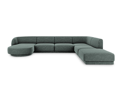 Miley Panoramic Corner Sofa, 6 Seats, 330x255 cm — Petrol / Right