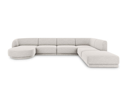Miley Panoramic Corner Sofa, 6 Seats, 330x255 cm — Light Grey / Right