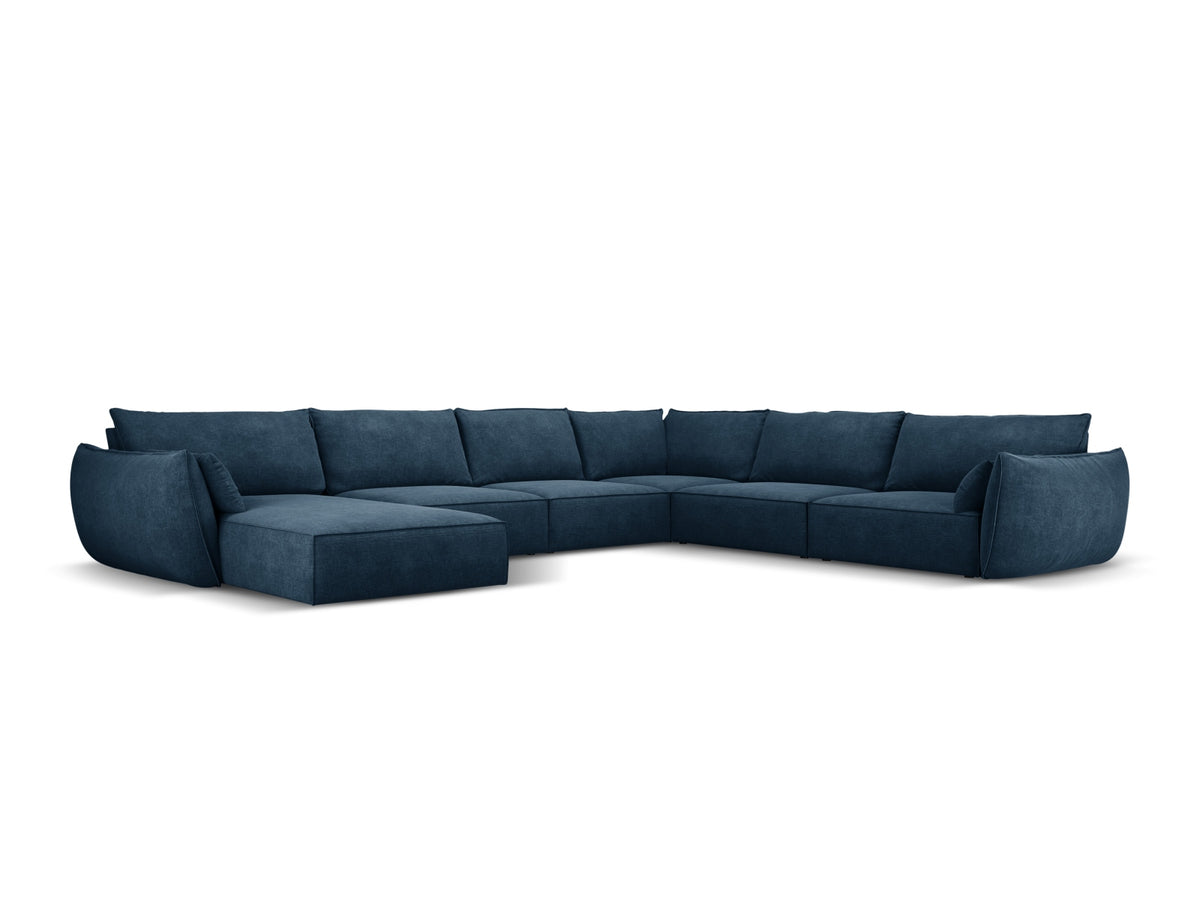 Kaelle Panoramic Corner Sofa, 8 Seats, 384x284 cm — Royal Blue / Right