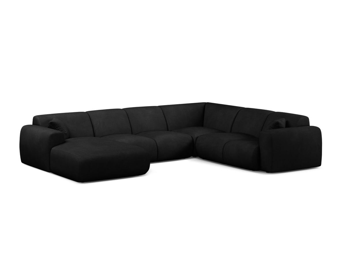 Molino Modular Panoramic Corner Sofa, 6 Seats, 326x252 cm — Black / Right