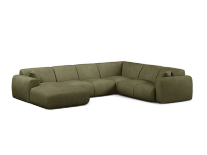 Molino Modular Panoramic Corner Sofa, 6 Seats, 326x252 cm — Light Green / Right