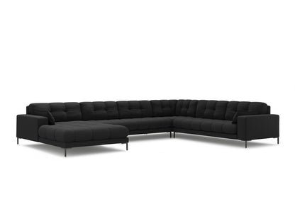 Mamaia Panoramic Corner Sofa, 7 Seats, 327x256 cm — Dark Grey / Right