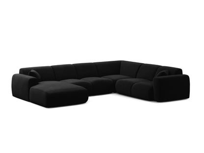 Molino Modular Panoramic Corner Sofa, 6 Seats, 326x252 cm — Black / Right