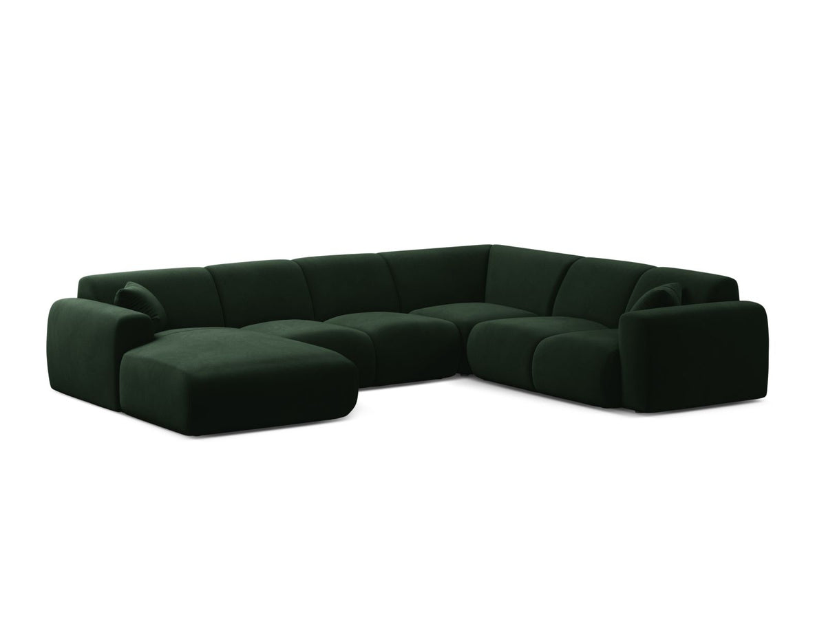 Molino Modular Panoramic Corner Sofa, 6 Seats, 326x252 cm — Bottle Green / Right
