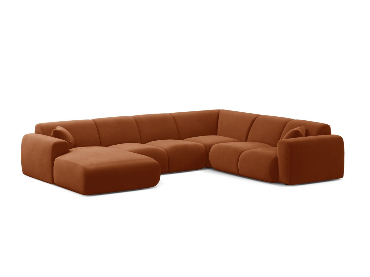 Molino Modular Panoramic Corner Sofa, 6 Seats, 326x252 cm — Terracotta / Right