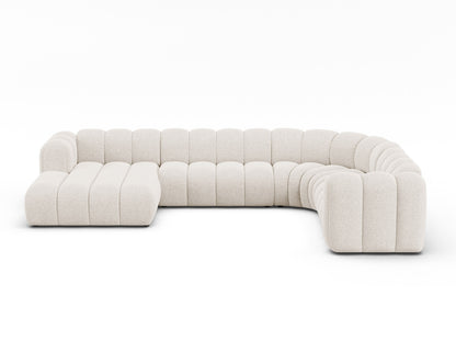 Lupine Modular Panoramic Corner Sofa, 6 Seats, 370x280 cm — Light Beige / Right