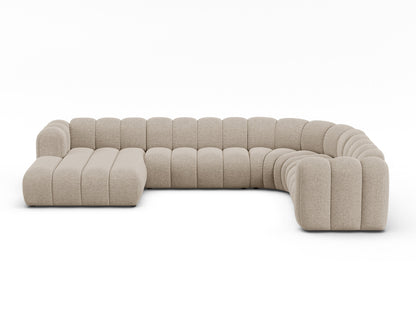 Lupine Modular Panoramic Corner Sofa, 6 Seats, 370x280 cm — Dark Beige / Right