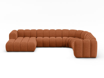 Lupine Modular Panoramic Corner Sofa, 6 Seats, 370x280 cm — Brick / Right