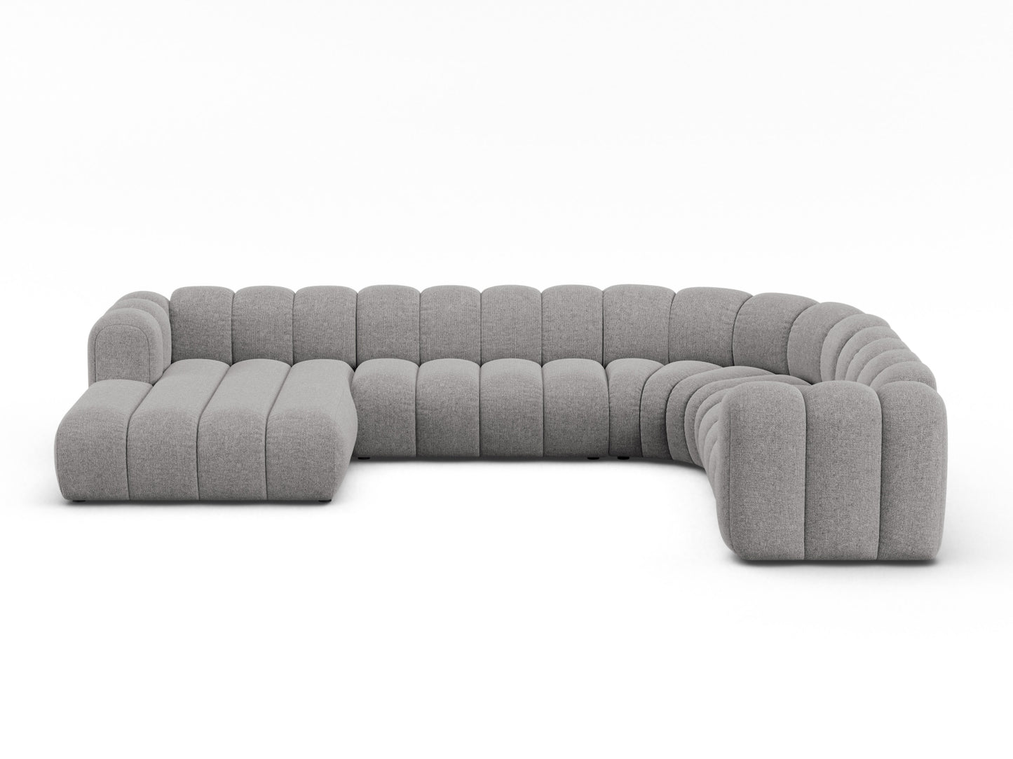 Lupine Modular Panoramic Corner Sofa, 6 Seats, 370x280 cm — Light Grey / Right