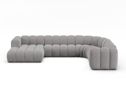 Lupine Modular Panoramic Corner Sofa, 6 Seats, 370x280 cm — Light Grey / Right