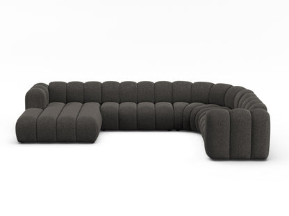 Lupine Modular Panoramic Corner Sofa, 6 Seats, 370x280 cm — Dark Grey / Right