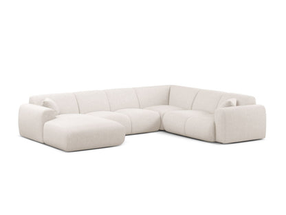 Molino Modular Panoramic Corner Sofa, 6 Seats, 326x252 cm — Light Beige / Right
