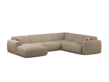 Molino Modular Panoramic Corner Sofa, 6 Seats, 326x252 cm — Dark Beige / Right