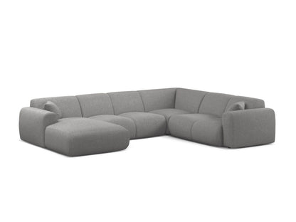 Molino Modular Panoramic Corner Sofa, 6 Seats, 326x252 cm — Light Grey / Right