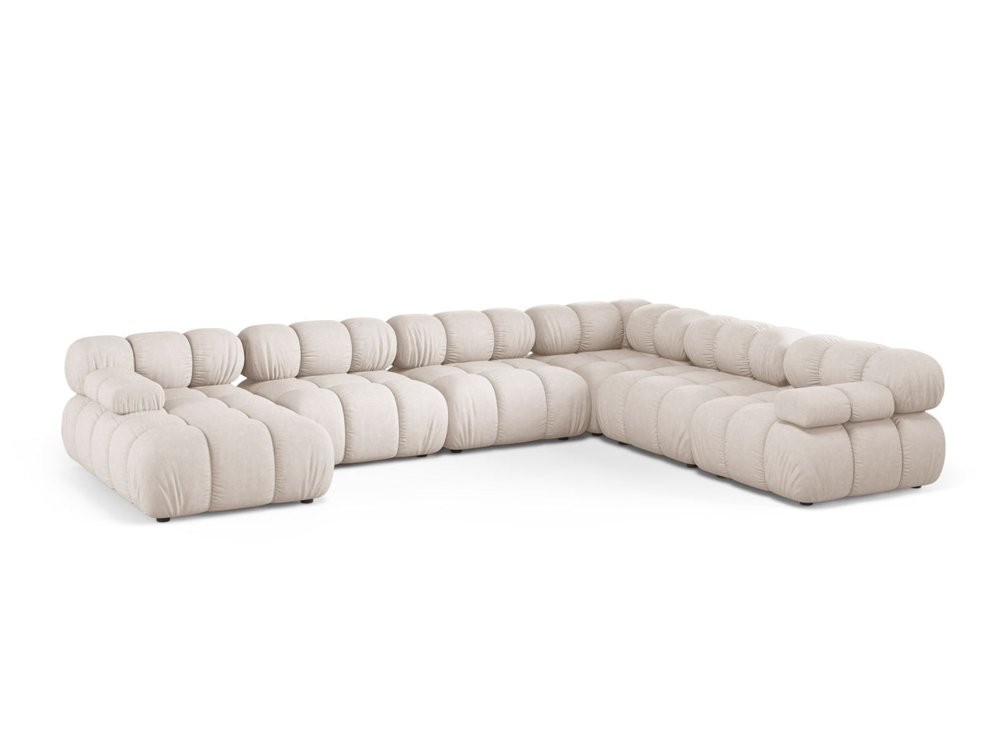 Bellis Modular Panoramic Corner Sofa, 8 Seats, 376x282 cm — Beige / Right