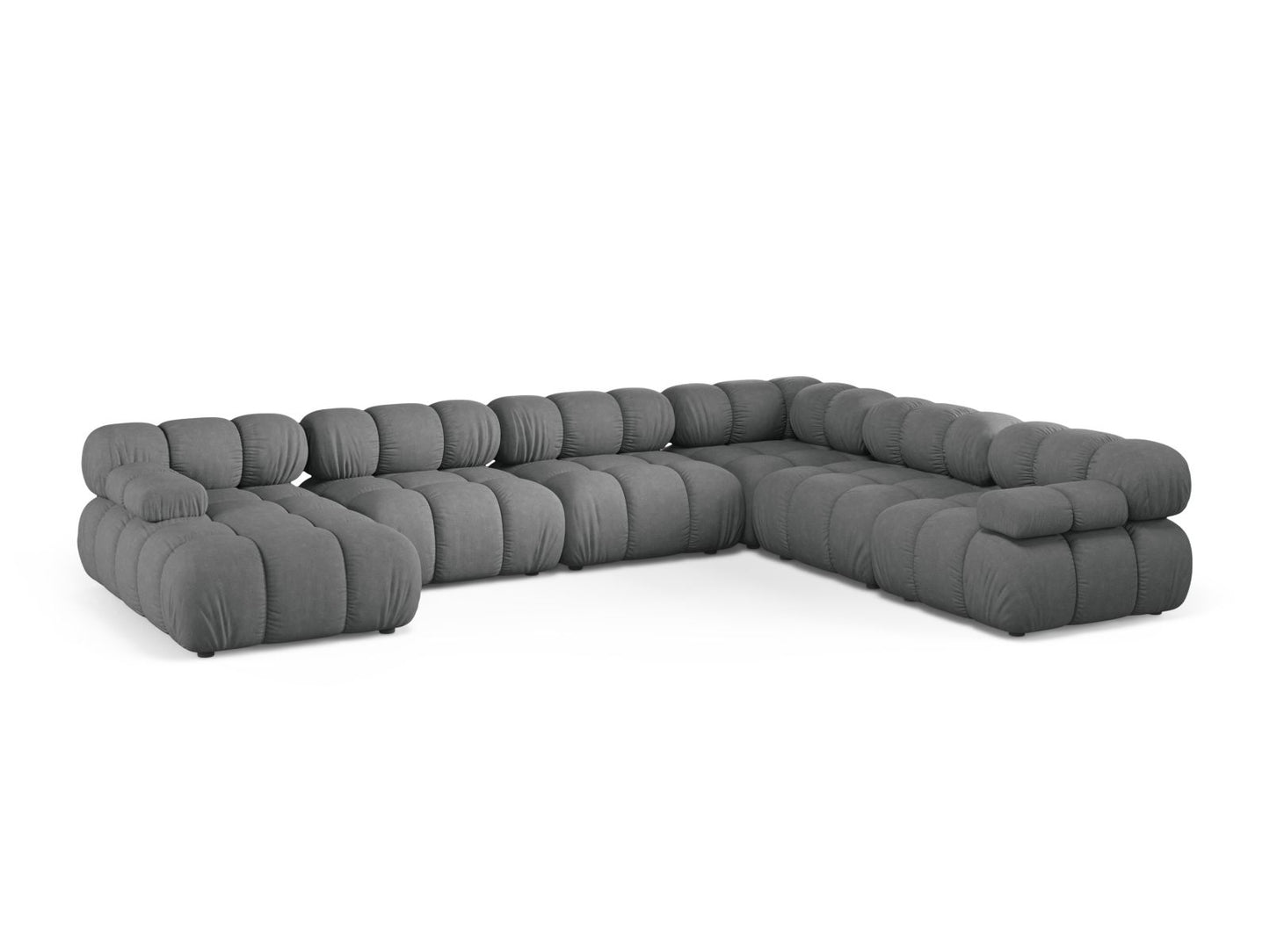 Bellis Modular Panoramic Corner Sofa, 8 Seats, 376x282 cm — Grey / Right
