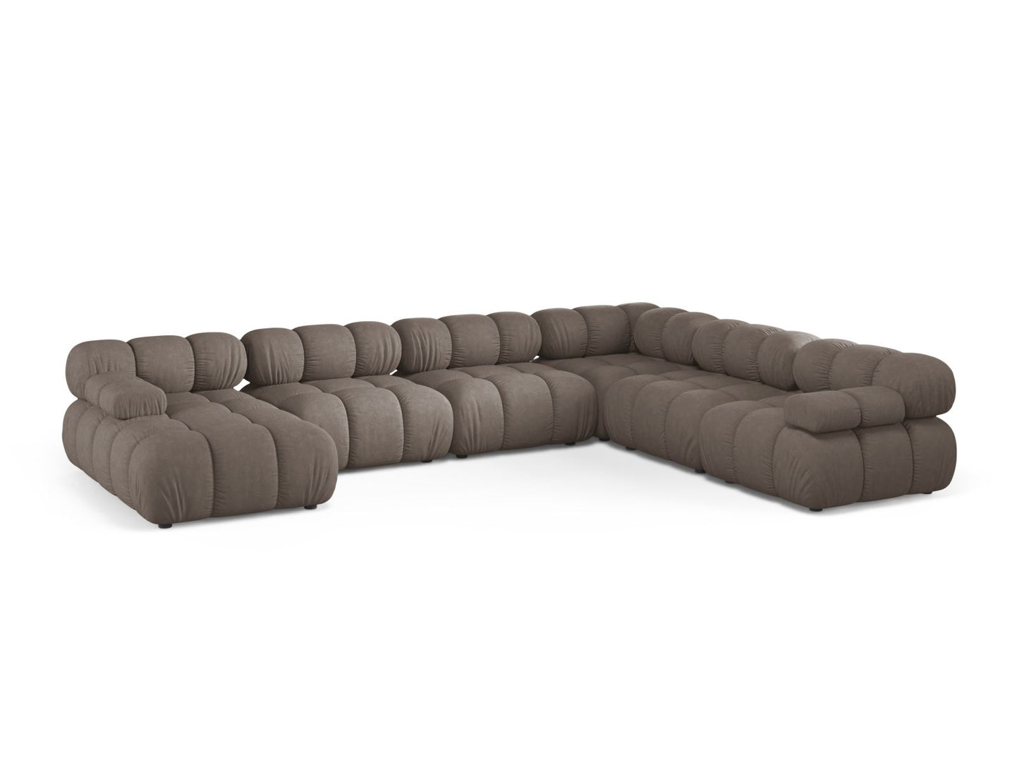 Bellis Modular Panoramic Corner Sofa, 8 Seats, 376x282 cm — Cappuccino / Right