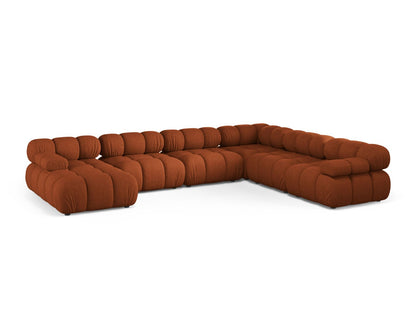 Bellis Modular Panoramic Corner Sofa, 8 Seats, 376x282 cm — Brick / Right