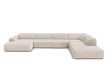Jodie Modular Panoramic Corner Sofa, 7 Seats, 361x258 cm — Beige / Right