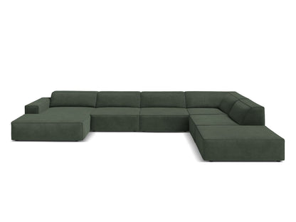Jodie Modular Panoramic Corner Sofa, 7 Seats, 361x258 cm — Moss Green / Right
