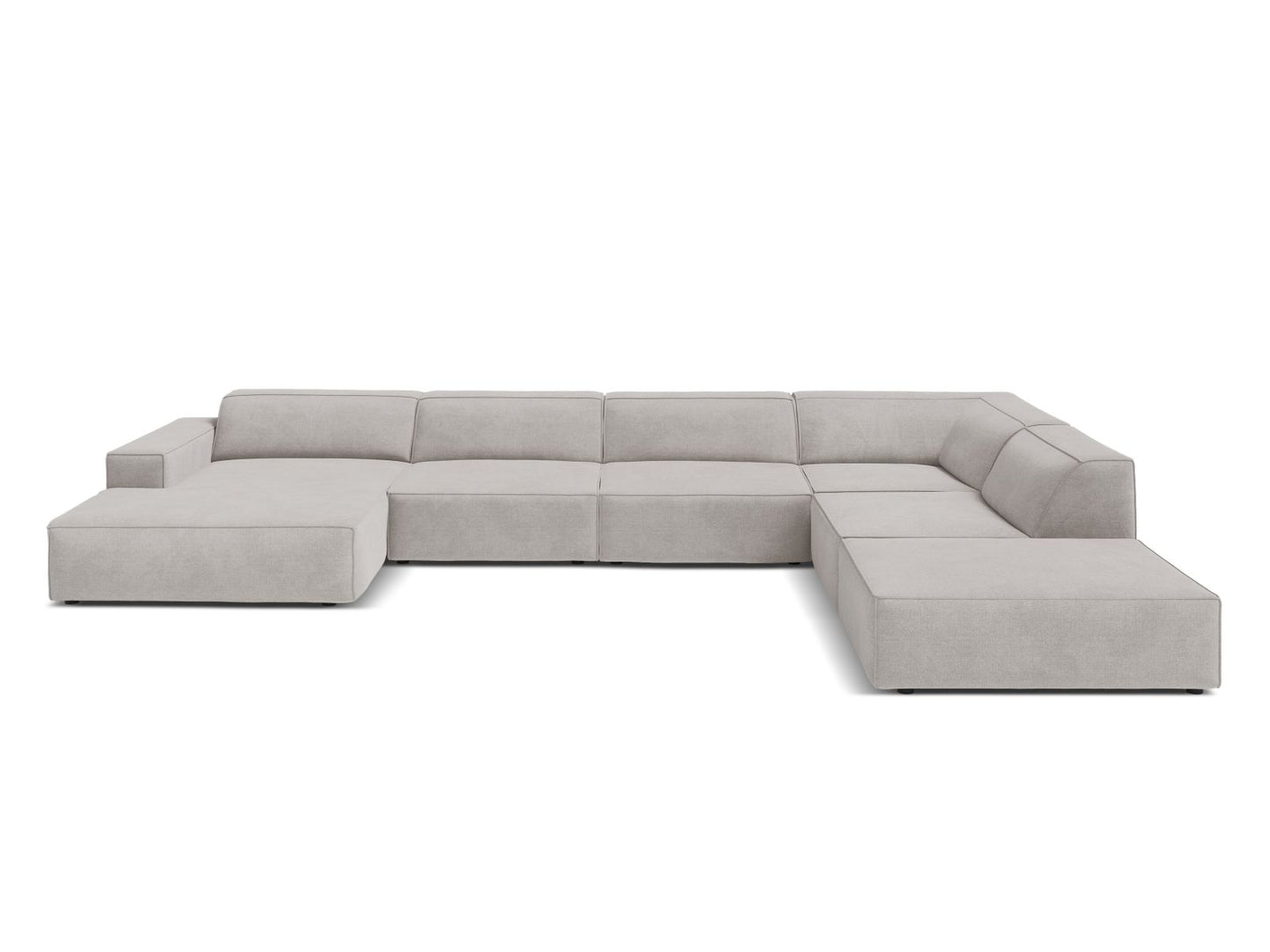 Jodie Modular Panoramic Corner Sofa, 7 Seats, 361x258 cm — Light Grey / Right