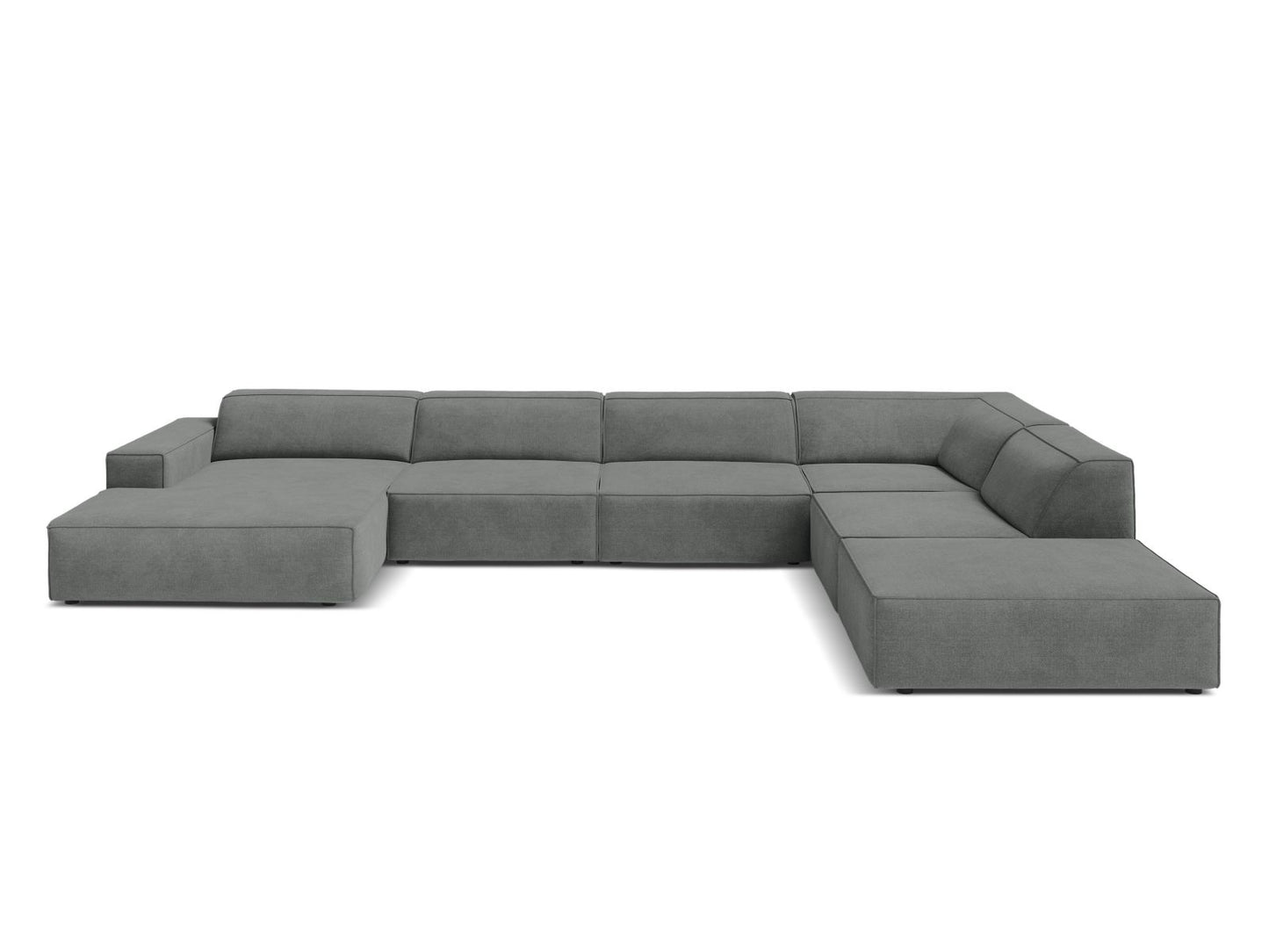 Jodie Modular Panoramic Corner Sofa, 7 Seats, 361x258 cm — Grey / Right