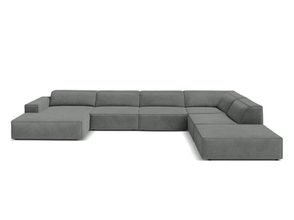 Jodie Modular Panoramic Corner Sofa, 7 Seats, 361x258 cm — Grey / Right