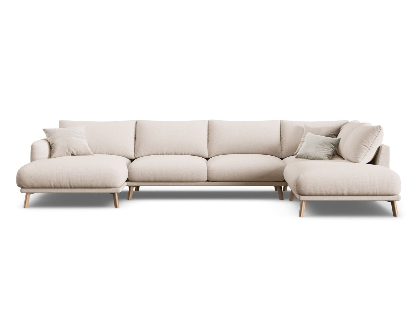 Naomi Panoramic Corner Sofa, 6 Seats, 365x235 cm — Beige / Right