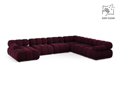 Bellis Modular Panoramic Corner Sofa, 8 Seats, 376x282 cm — Burgundy / Right