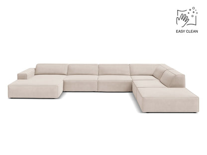 Jodie Modular Panoramic Corner Sofa, 7 Seats, 361x258 cm — Light Beige / Right