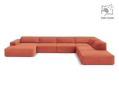 Jodie Modular Panoramic Corner Sofa, 7 Seats, 361x258 cm — Coral / Right