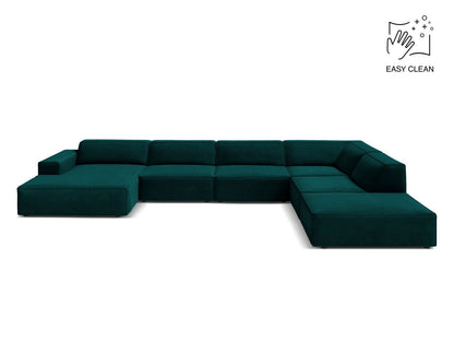 Jodie Modular Panoramic Corner Sofa, 7 Seats, 361x258 cm — Deep Petrol / Right
