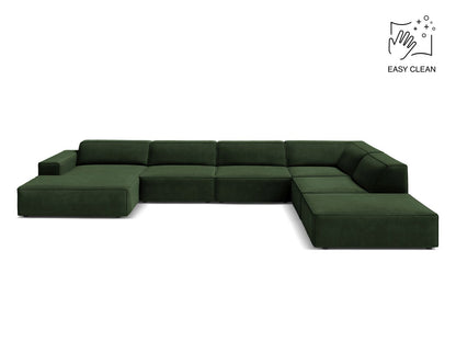 Jodie Modular Panoramic Corner Sofa, 7 Seats, 361x258 cm — Bottle Green / Right