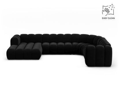 Lupine Modular Panoramic Corner Sofa, 6 Seats, 370x280 cm — Black / Right