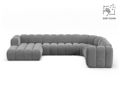 Lupine Modular Panoramic Corner Sofa, 6 Seats, 370x280 cm — Light Grey / Right
