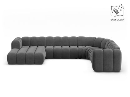 Lupine Modular Panoramic Corner Sofa, 6 Seats, 370x280 cm — Grey / Right