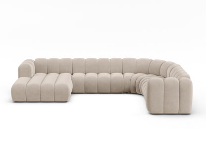 Lupine Modular Panoramic Corner Sofa, 6 Seats, 370x280 cm — Beige / Right