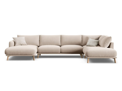 Naomi Panoramic Corner Sofa, 6 Seats, 365x235 cm — Beige / Right