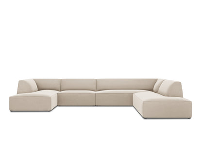 Ruby Panoramic Corner Sofa, 7 Seats, 366x273 cm — Beige / Right