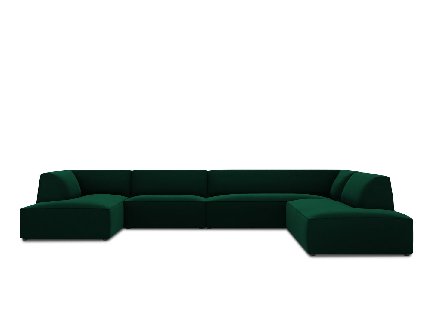 Ruby Panoramic Corner Sofa, 7 Seats, 366x273 cm — Bottle Green / Right