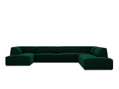 Ruby Panoramic Corner Sofa, 7 Seats, 366x273 cm — Bottle Green / Right