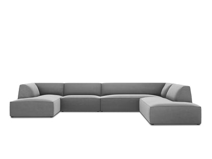 Ruby Panoramic Corner Sofa, 7 Seats, 366x273 cm — Grey / Right