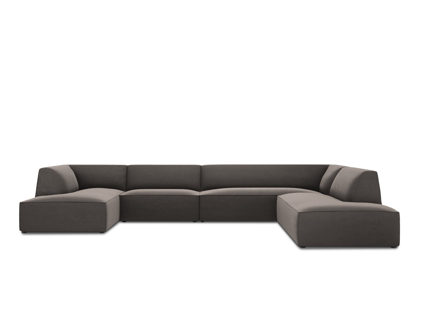 Ruby Panoramic Corner Sofa, 7 Seats, 366x273 cm — Dark Grey / Right