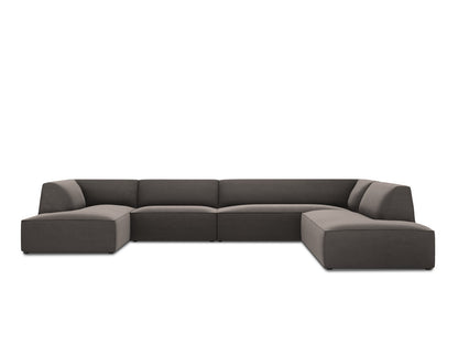 Ruby Panoramic Corner Sofa, 7 Seats, 366x273 cm — Dark Grey / Right